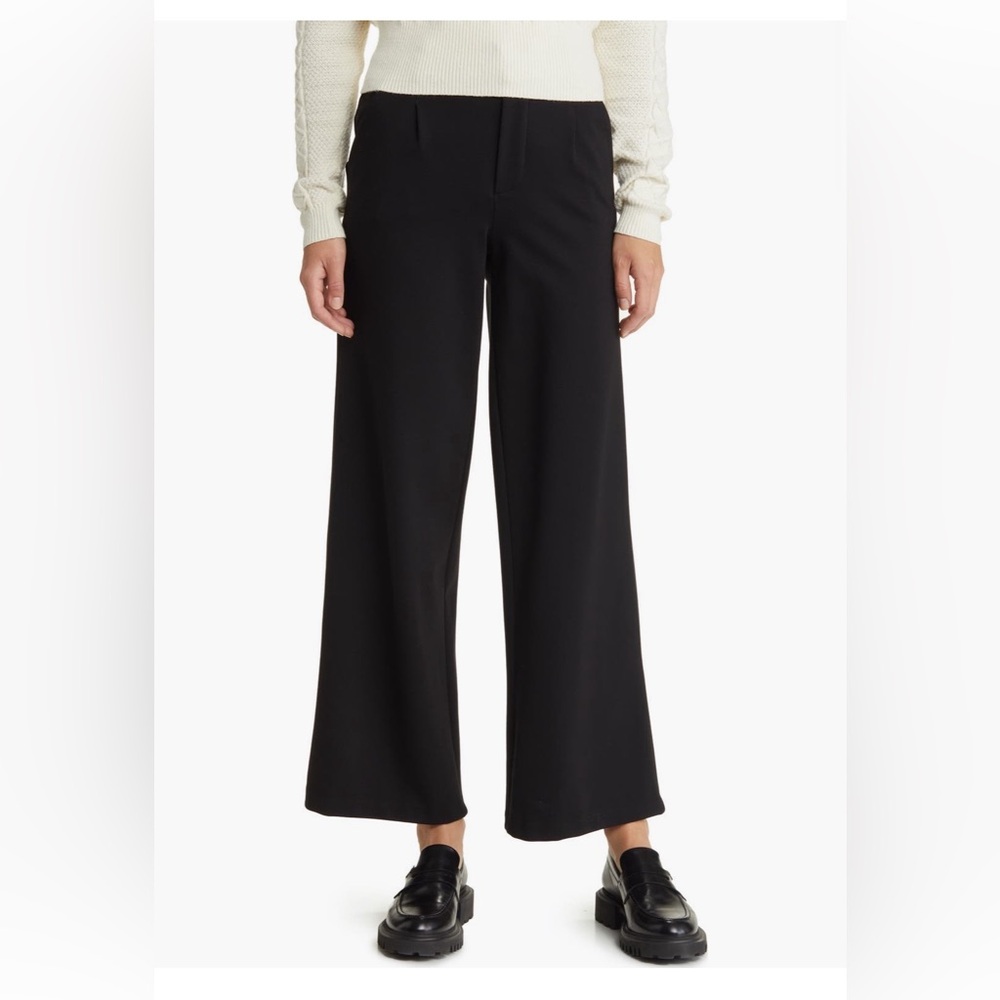 Wit & Wisdom wide leg crop ponte pant, black, size 12P NWOT